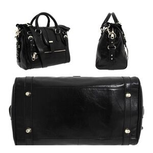 Badgley MISCHKA Cherise Black Leather Satchel
